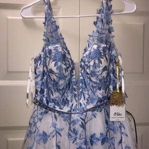 Blue and White Ballgown/ Prom Dress NWT